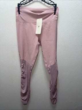 Fabletics Blush Pink Leggings with Mesh Lower Panels